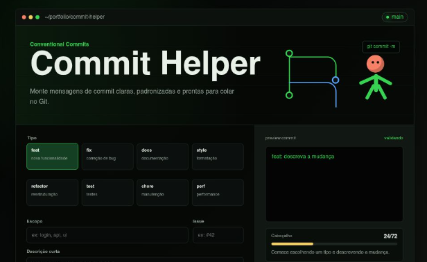 Interface do projeto Commit Helper